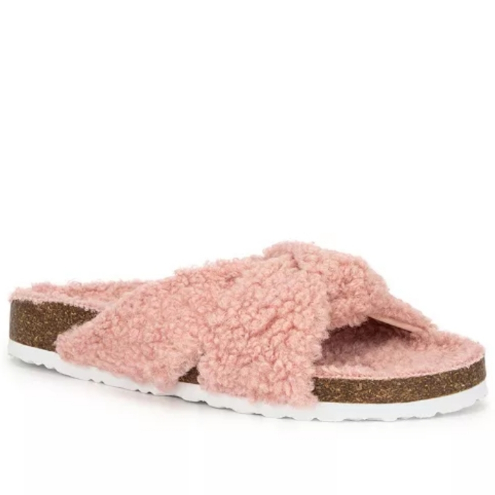Olivia Miller Lana Sherpa Slippers -10 - Picture 1 of 4